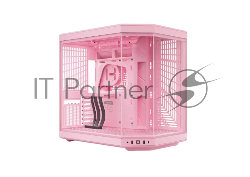Корпус без блока питания Case HYTE Y70, Midi-Tower, TG, no fans, 2xUSB-A 3.2, 1xUSB Type-C, E-ATX, ATX, mATX, mITX Strawberry Milk