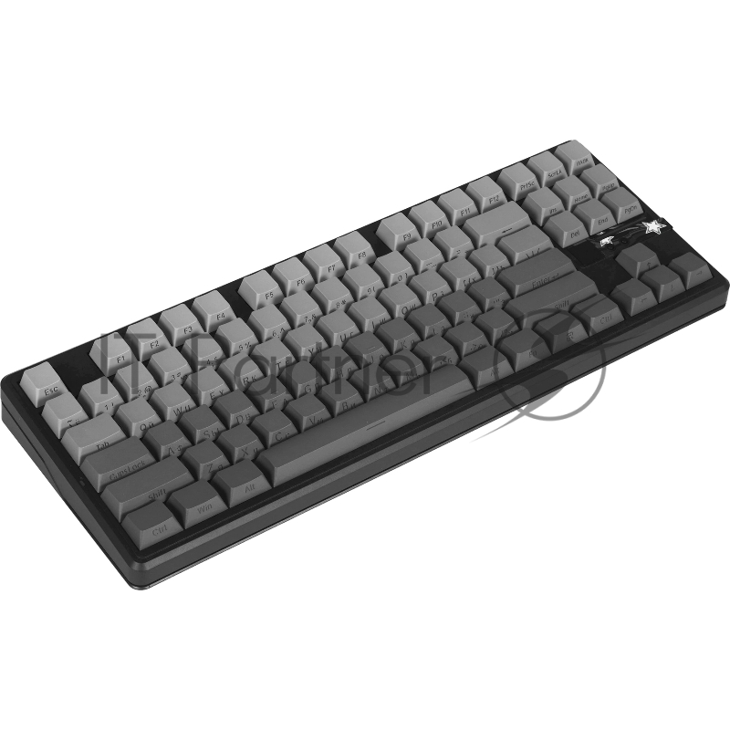 Беспроводная механическая клавиатура AULA F87Pro V2 Серый градиент, символы на бок. гранях, серые Greywood свитчи РУС (Bluetooth, 2.4 Гц)