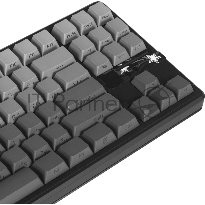Беспроводная механическая клавиатура AULA F87Pro V2 Серый градиент, символы на бок. гранях, серые Greywood свитчи РУС (Bluetooth, 2.4 Гц)