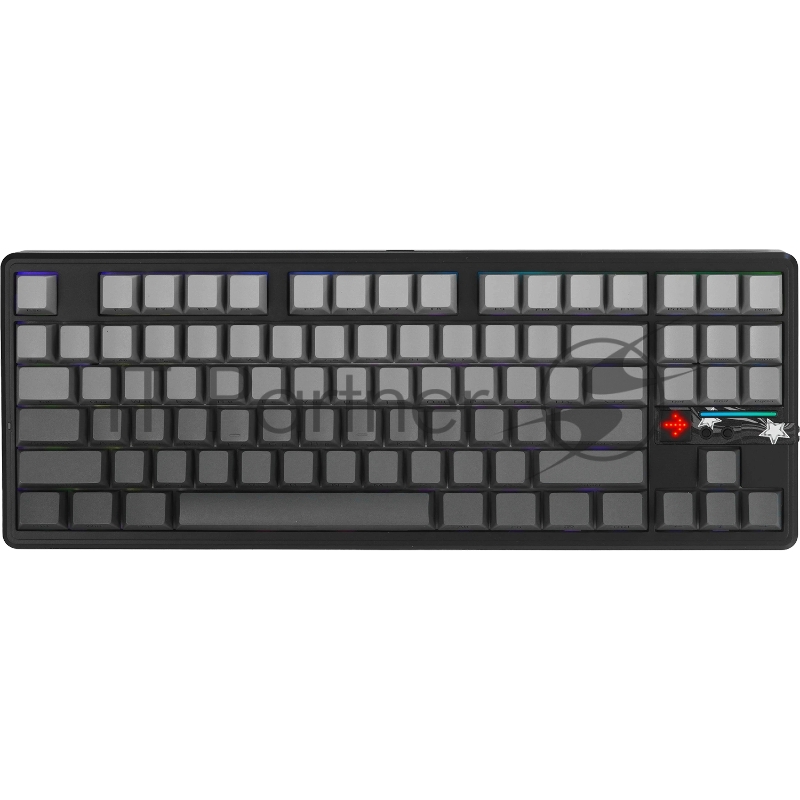 Беспроводная механическая клавиатура AULA F87Pro V2 Серый градиент, символы на бок. гранях, серые Greywood свитчи РУС (Bluetooth, 2.4 Гц)