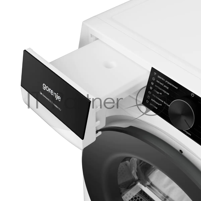 Сушильная машина Gorenje DG69D, отдельностоящая, ВхШхГ 850х600х625 мм, загрузка 9 кг, 15 программ, конденсационная сушка с тепловым насосом, поворотное/сенсорное управление, цифровой дисплей, датчик влажности белья, функция TwinAir, половинная загруз