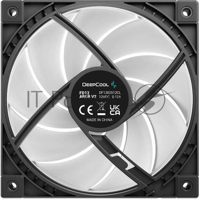 Вентилятор для корпуса Deepcool FD12 V2 ARGB 120х120x25 черный 4-pin 26.57дБ (R-FD12ARGBV2-BKAPN1-G) Ret