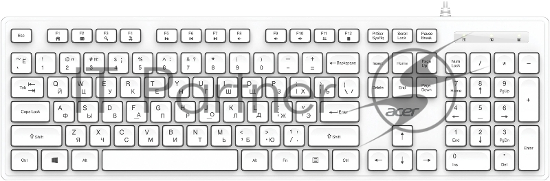 Клавиатура Acer OKW503 белый USB Multimedia (ZL.KBD11.00Q) кабель 1.8м