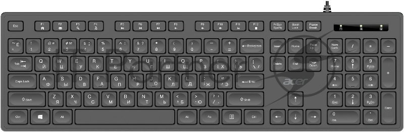 Клавиатура Acer OKW503 черный USB Multimedia (ZL.KBD11.00P) кабель 1.8м
