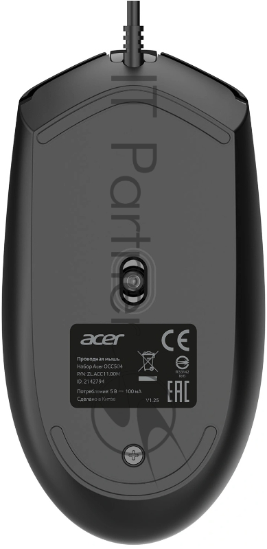 Клавиатура + мышь Acer OCC504 клав:черный мышь:черный USB Multimedia (ZL.ACC11.00M)