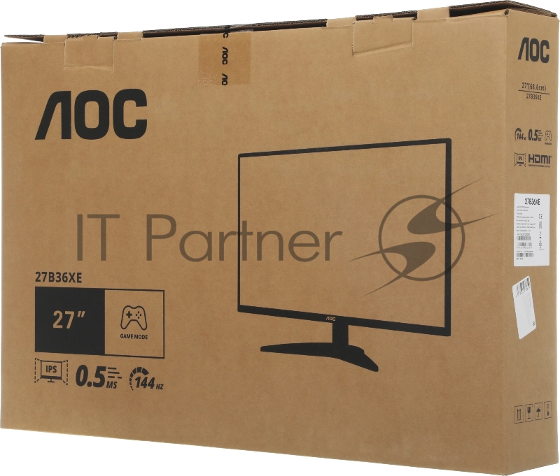 Монитор AOC 27 27B36XE черный IPS LED 16:9 HDMI матовая 300cd 178гр/178гр 1920x1080 144Hz VGA FHD 3.06кг
