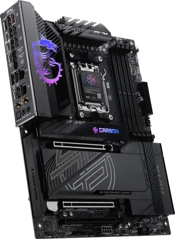 Материнская плата MSI MPG X870E CARBON MAX WIFI Socket AM5 AMD X870E 4xDDR5 ATX AC`97 8ch(7.1) 5Gigabit + 2.5Gigabit Ethernet RAID+HDMI