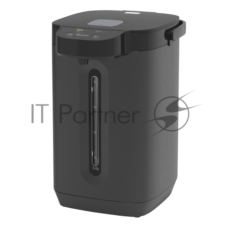 Термопот Blackton Bt TP500 Black, мощность 1800 Вт, объем 5 л, электронный тип управления, функция повторного кипячения, функция поддержания температуры, способы подачи воды - электрическая помпа, индикатор уровня воды, автоотключение при недостаточн
