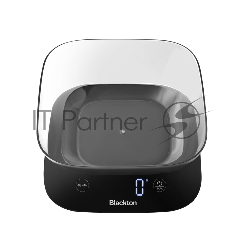Кухонные весы Blackton Bt KS116 Black, сенсорное управление, LED-дисплей, 4 высокочувствительных датчика, выбор единиц измерения - грамм, фунт, унция, миллилитр, интервал измерения 1 г, максимальный вес 10 кг, функция вычета веса тары, индикация пере