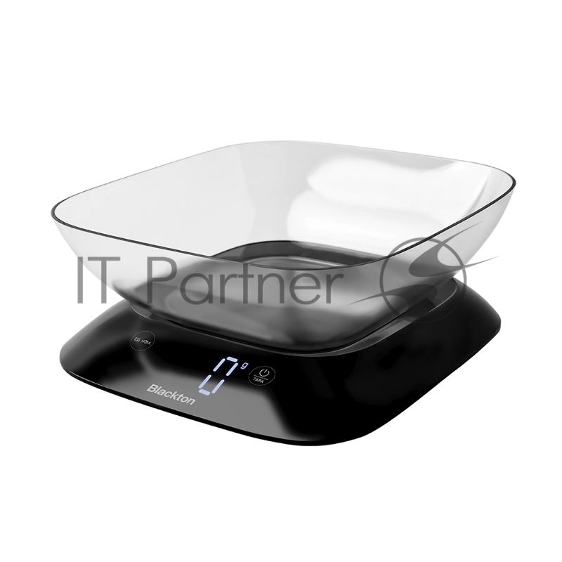 Кухонные весы Blackton Bt KS116 Black, сенсорное управление, LED-дисплей, 4 высокочувствительных датчика, выбор единиц измерения - грамм, фунт, унция, миллилитр, интервал измерения 1 г, максимальный вес 10 кг, функция вычета веса тары, индикация пере