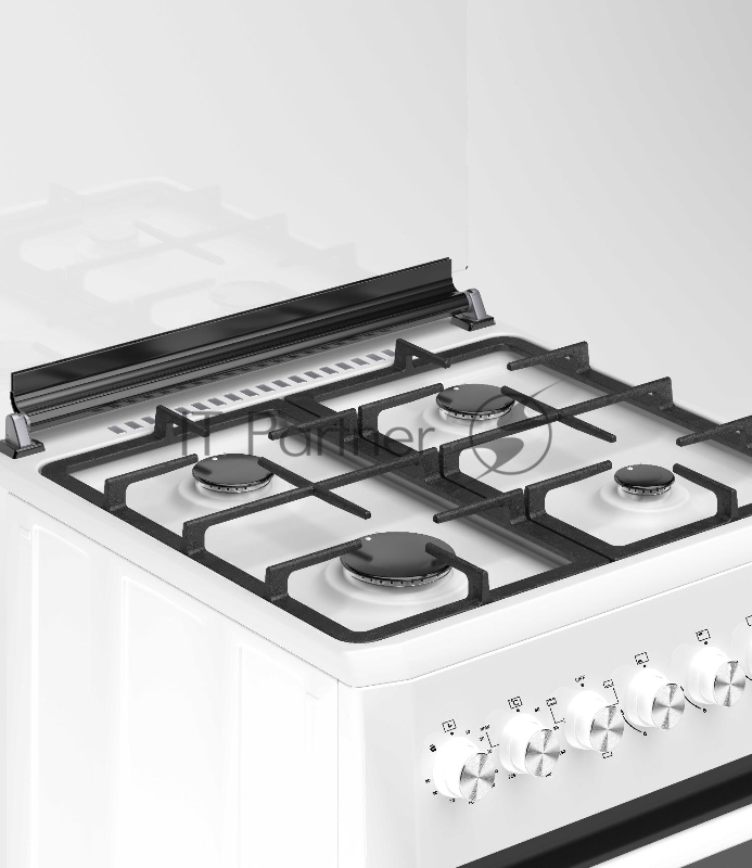 Комбинированная плита REEX RPF-60 WH 4 Газовые конфорки Электрическая духовка