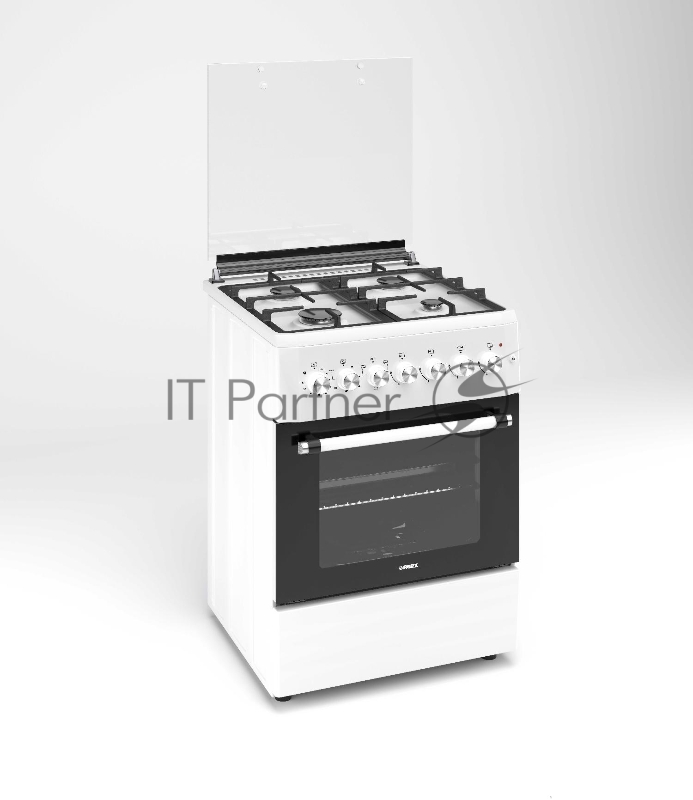 Комбинированная плита REEX RPF-60 WH 4 Газовые конфорки Электрическая духовка