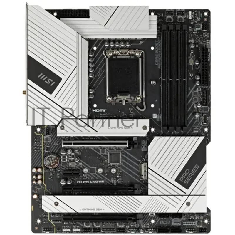 Материнская плата MSI PRO Z790-A MAX WIFI, LGA 1700, Intel Z790, 4xDDR5, 6xSATA, 4xM.2, 1xPCI-E 5.0 x16, 1xPCI-E 4.0 x16, 1xPCI-E 3.0 x16, 1xPCI-E x1, 1xHDMI, 1xDP, 1x2.5Gb LAN, 2xUSB-A 2.0, 2xUSB-A 3.2 Gen 1, 3xUSB-A 3.2 Gen 2, 1xUSB-C 3.2 Gen 2x2,