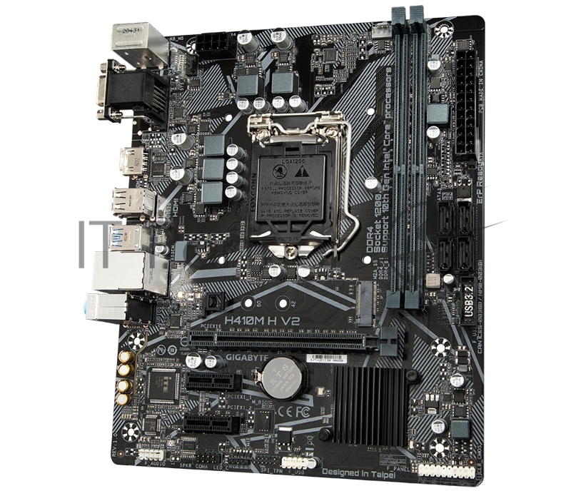 Материнская плата GIGABYTE H410M H (V2.0), LGA1200, Intel H470, 2xDDR4, 4xSATA, 1xM.2, 1xPCIe 3.0 x16, HDMI, D-Sub, 1x1Gb LAN, 3x3.5 мм, 7.1, microATX