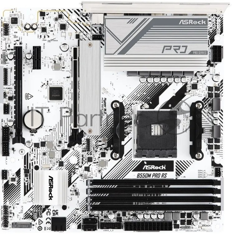 Материнская плата Asrock B550M Pro RS Soc-AM4 AMD B550 4xDDR4 mATX AC`97 8ch(7.1) 2.5Gg RAID+HDMI+DP