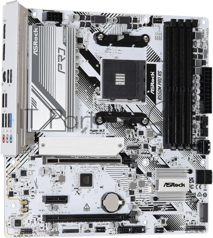 Материнская плата Asrock B550M Pro RS Soc-AM4 AMD B550 4xDDR4 mATX AC`97 8ch(7.1) 2.5Gg RAID+HDMI+DP