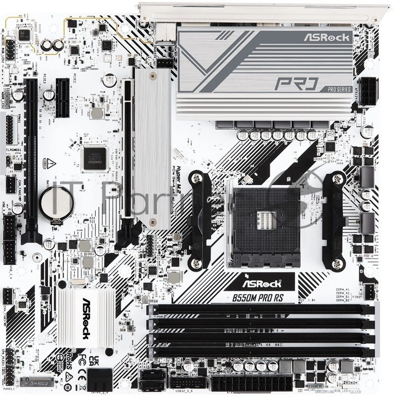 Материнская плата Asrock B550M Pro RS Soc-AM4 AMD B550 4xDDR4 mATX AC`97 8ch(7.1) 2.5Gg RAID+HDMI+DP
