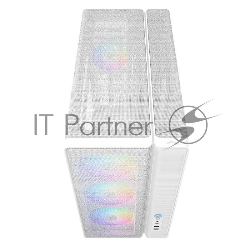 Корпус ПК без блока питания Case SAMA S50 White, Midi-Tower, TG, 4x120mm ARGB, 2xUSB 3.0 + 1xUSB 3.2 Type-C, ATX, mATX, mITX White