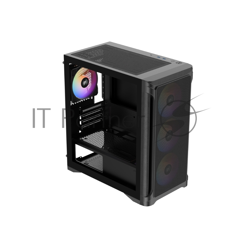 Корпус ПК без блока питания Case SAMA S31 Black, Midi-Tower, TG, 4x120mm ARGB, 2xUSB 3.0 + 1xUSB 3.2 Type-C, mATX, mITX Black