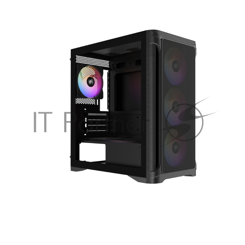 Корпус ПК без блока питания Case SAMA S31 Black, Midi-Tower, TG, 4x120mm ARGB, 2xUSB 3.0 + 1xUSB 3.2 Type-C, mATX, mITX Black