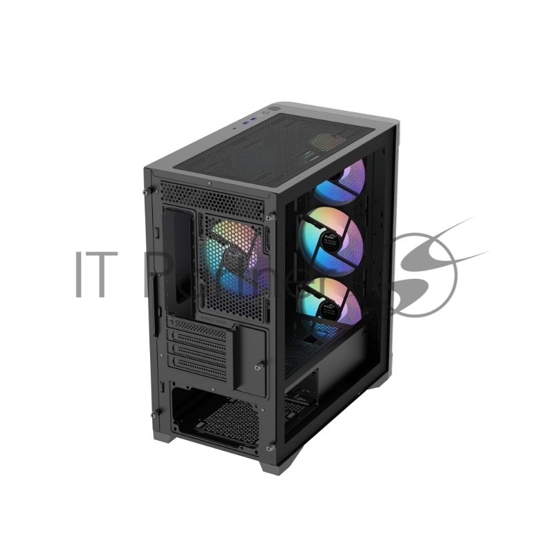 Корпус ПК без блока питания Case SAMA S31 Black, Midi-Tower, TG, 4x120mm ARGB, 2xUSB 3.0 + 1xUSB 3.2 Type-C, mATX, mITX Black