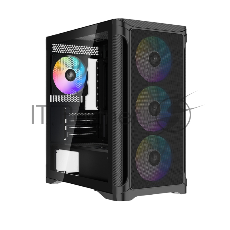 Корпус ПК без блока питания Case SAMA S31 Black, Midi-Tower, TG, 4x120mm ARGB, 2xUSB 3.0 + 1xUSB 3.2 Type-C, mATX, mITX Black