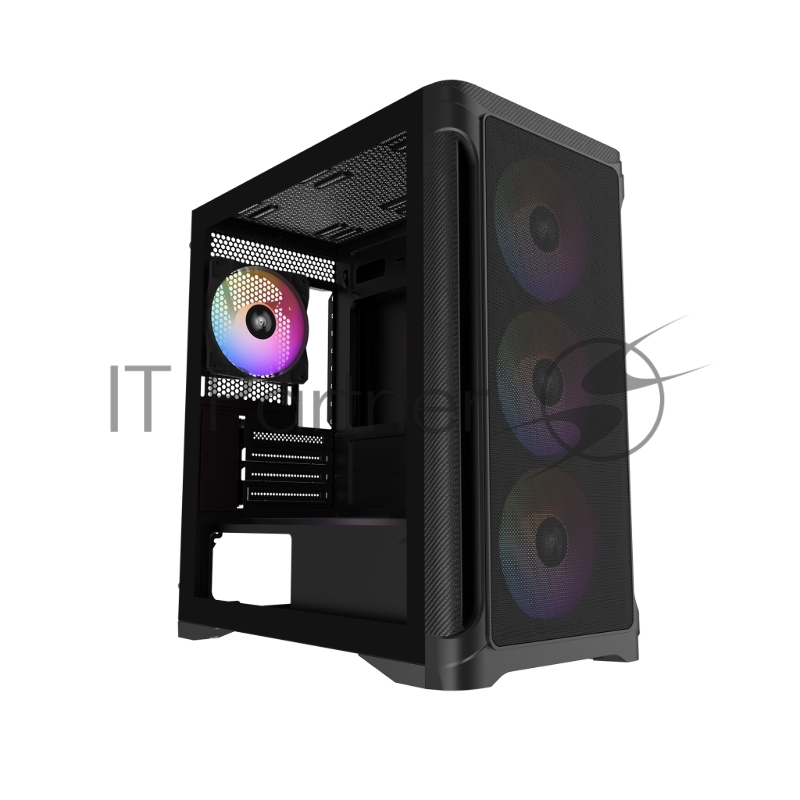 Корпус ПК без блока питания Case SAMA S31 Black, Midi-Tower, TG, 4x120mm ARGB, 2xUSB 3.0 + 1xUSB 3.2 Type-C, mATX, mITX Black