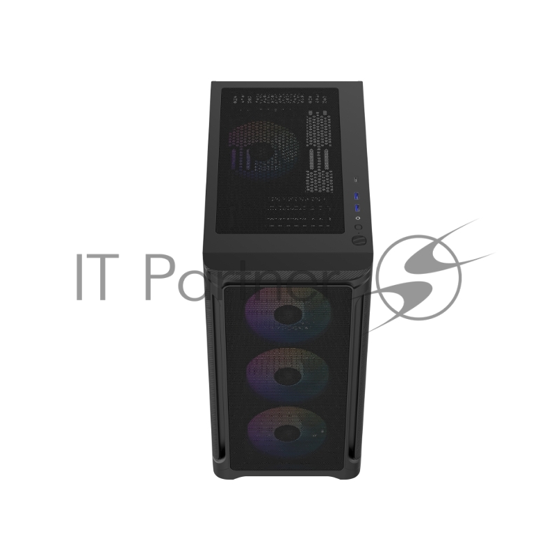 Корпус ПК без блока питания Case SAMA S31 Black, Midi-Tower, TG, 4x120mm ARGB, 2xUSB 3.0 + 1xUSB 3.2 Type-C, mATX, mITX Black