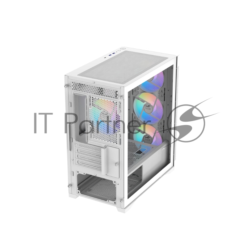 Корпус ПК без блока питания Case SAMA S31 White, Midi-Tower, TG, 4x120mm ARGB, 2xUSB 3.0 + 1xUSB 3.2 Type-C, mATX, mITX White