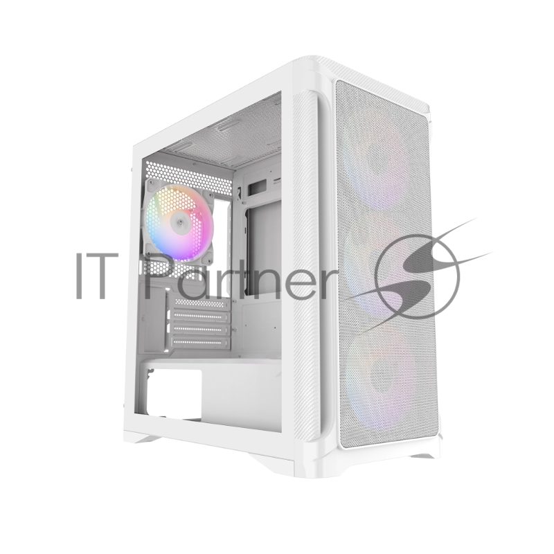 Корпус ПК без блока питания Case SAMA S31 White, Midi-Tower, TG, 4x120mm ARGB, 2xUSB 3.0 + 1xUSB 3.2 Type-C, mATX, mITX White