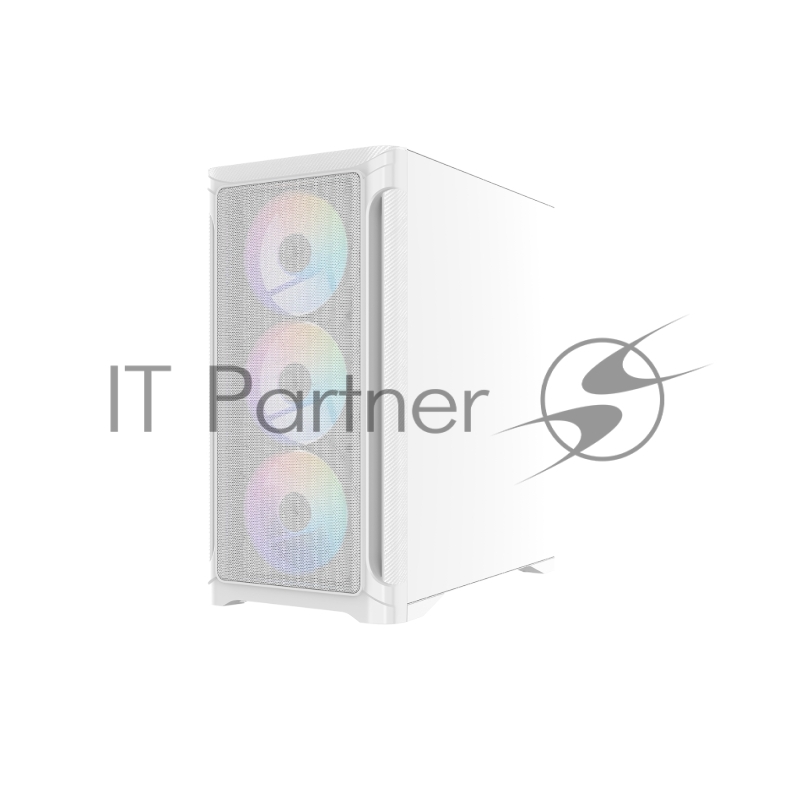 Корпус ПК без блока питания Case SAMA S31 White, Midi-Tower, TG, 4x120mm ARGB, 2xUSB 3.0 + 1xUSB 3.2 Type-C, mATX, mITX White