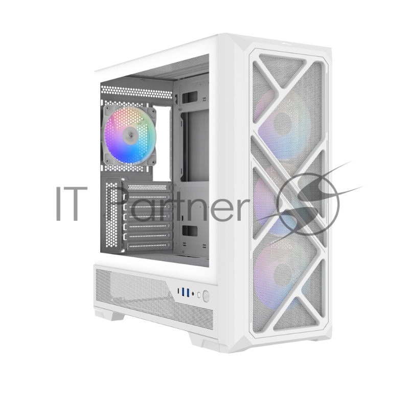 Корпус ПК без блока питания Case SAMA S41 White, Midi-Tower, TG, 4x120mm ARGB, 2xUSB 3.0 + 1xUSB 3.2 Type-C, ATX, mATX, mITX White