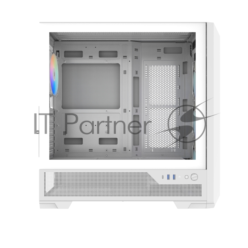 Корпус ПК без блока питания Case SAMA S41 White, Midi-Tower, TG, 4x120mm ARGB, 2xUSB 3.0 + 1xUSB 3.2 Type-C, ATX, mATX, mITX White