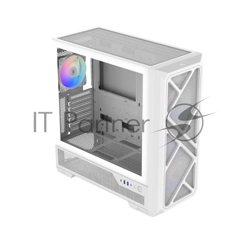 Корпус ПК без блока питания Case SAMA S41 White, Midi-Tower, TG, 4x120mm ARGB, 2xUSB 3.0 + 1xUSB 3.2 Type-C, ATX, mATX, mITX White
