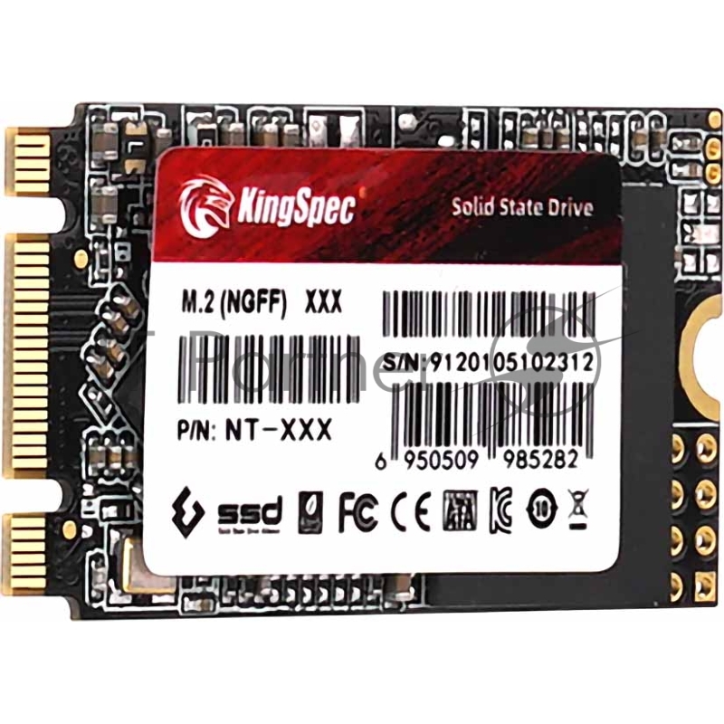 Накопитель SSD Kingspec SSD NT-512 2242, 512GB, M.2(22x42mm), SATA3, R/W 560/540MB/s, IOPs н.д./н.д., TBW 240, DWPD 0.4 (3 года)