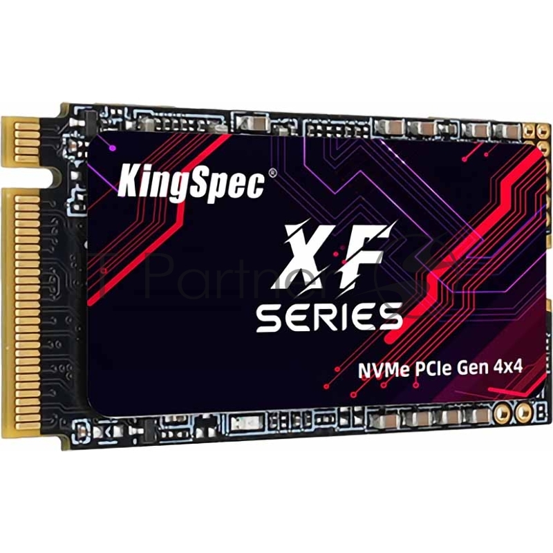 Твердотельный накопитель/ Kingspec SSD XF-1TB 2242, 1024GB, M.2(22x42mm), NVMe, PCIe 4.0 x4, R/W 4900/4600MB/s, IOPs н.д./н.д., TBW 1200, DWPD 1.07 (3 года)