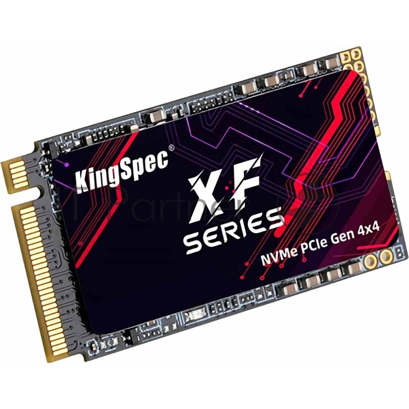 Твердотельный накопитель/ Kingspec SSD XF-1TB 2242, 1024GB, M.2(22x42mm), NVMe, PCIe 4.0 x4, R/W 4900/4600MB/s, IOPs н.д./н.д., TBW 1200, DWPD 1.07 (3 года)