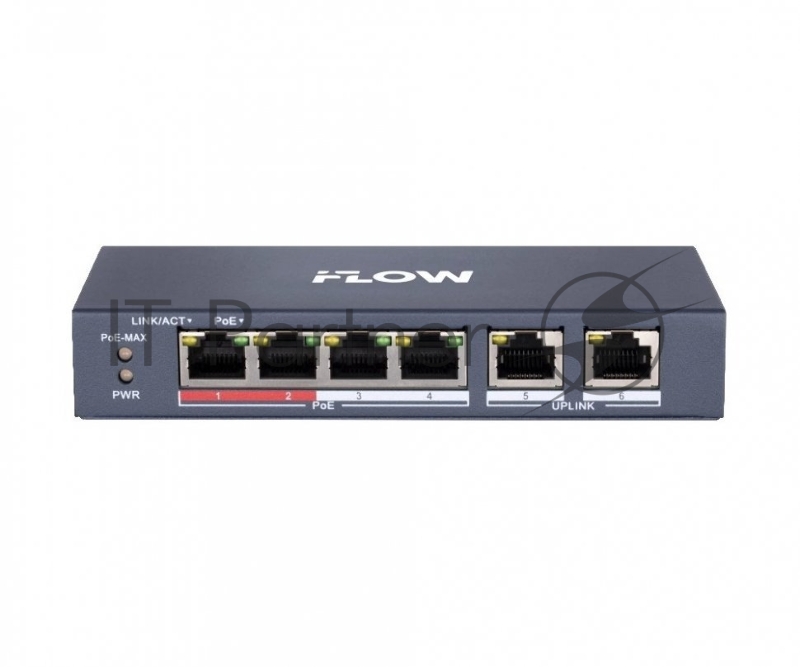 Коммутатор iFLOW F-SW-EU206POE-V/L, 4×100 Мбит/с PoE + 2×100 Мбит/с, неуправляемый