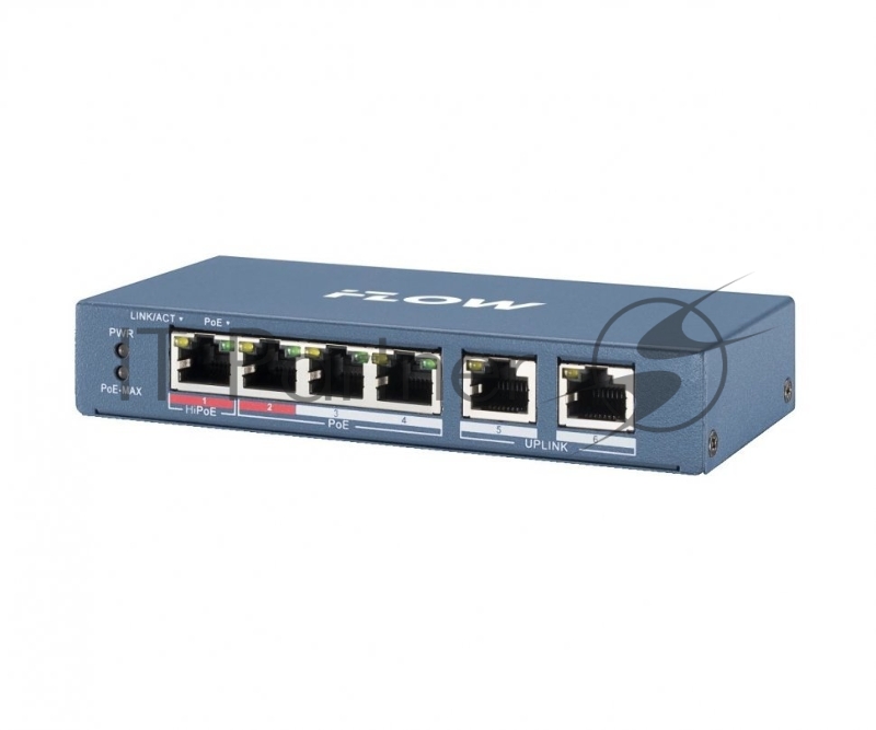 Коммутатор iFLOW F-SW-EU206POE-V/L, 4×100 Мбит/с PoE + 2×100 Мбит/с, неуправляемый