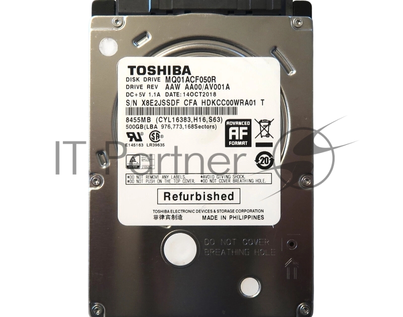 Жесткий диск HDD Toshiba SATA3 500Gb 2.5 7200 16Mb OFFICIAL RECERTIFIED 1 year warranty