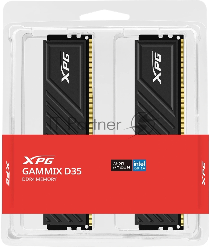 Модуль памяти ADATA 16GB DDR4 3200 UDIMM XPG GAMMIX D35 Gaming Memory AX4U32008G16A-DTBKD35 1.35V, Heat Shield, Kit (2x8GB), Black, RTL,