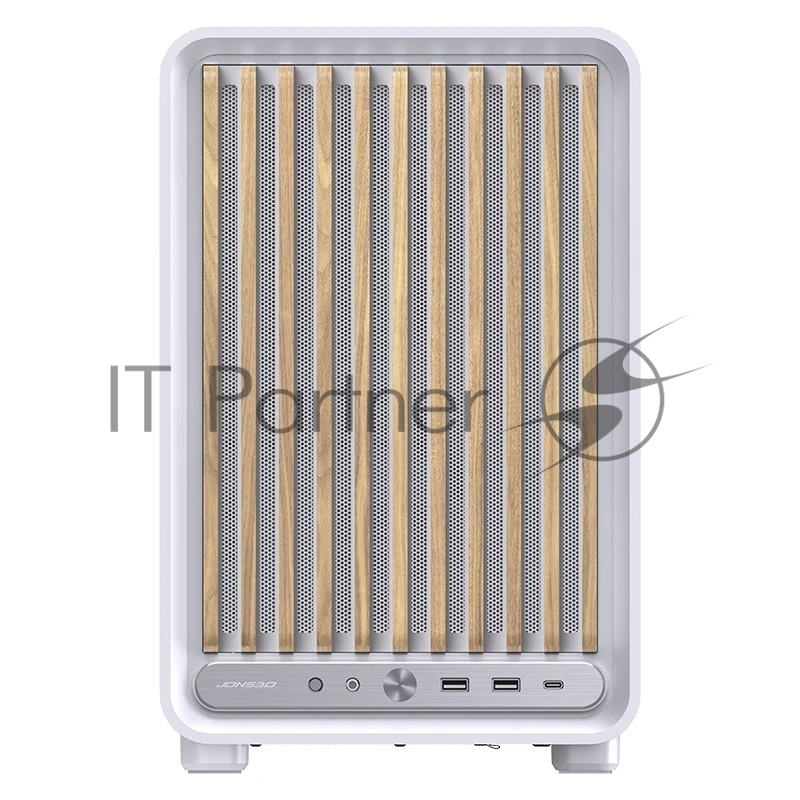 Корпус без блока питания Case JONSBO D33 WOOD, Mini-Tower, TG, no fan, 2xUSB-A 3.0 + 1xUSB-C 3.2, mATX, mITX White