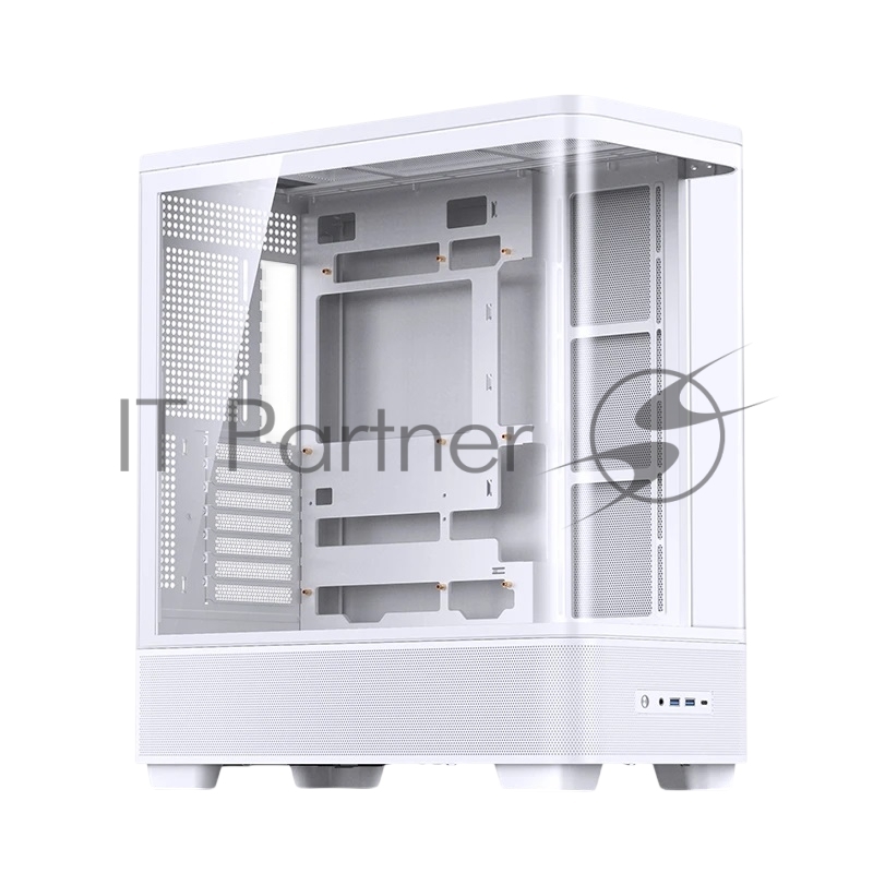 Корпус без блока питания Case JONSBO TK-5, Midi-Tower, TG, no fan, 2xUSB-A 3.0 + 1xUSB-C 3.2, ATX, mATX, mITX White