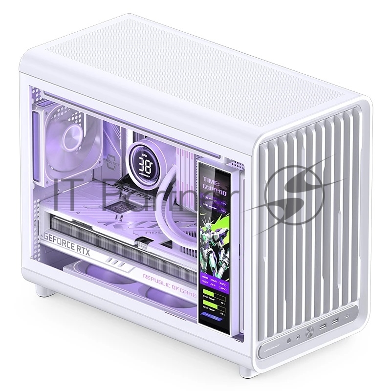 Корпус без блока питания JONSBO D33, Mini-Tower, TG, no fan, 2xUSB-A 3.0 + 1xUSB-C 3.2, mATX, mITX White