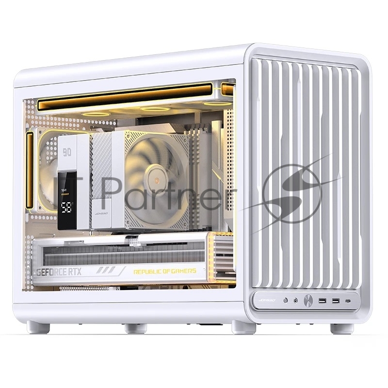 Корпус без блока питания JONSBO D33, Mini-Tower, TG, no fan, 2xUSB-A 3.0 + 1xUSB-C 3.2, mATX, mITX White