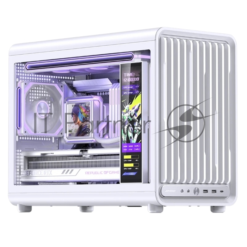 Корпус без блока питания JONSBO D33, Mini-Tower, TG, no fan, 2xUSB-A 3.0 + 1xUSB-C 3.2, mATX, mITX White