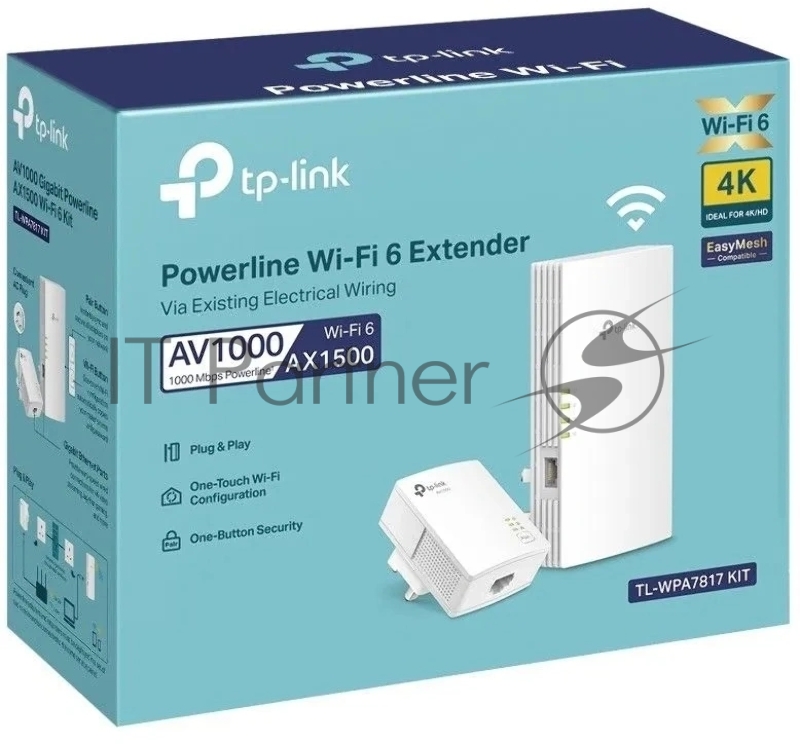 Сетевой адаптер Powerline TP-Link TL-WPA7817 Kit Gigabit Ethernet