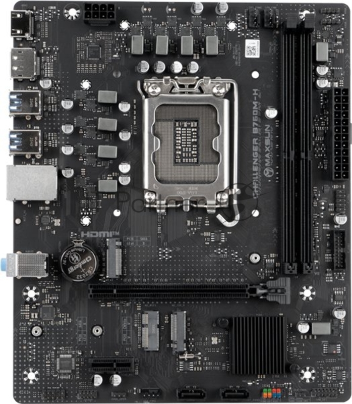 Материнская плата MAXSUN Challenger B760M-H, LGA 1700, Intel B760, 2xDDR4, 2xSATA, 2xM.2, 1xPCIe 4.0 x16, DisplayPort, HDMI, 1x1Gb LAN, 3x3.5 мм, 5.1, microATX