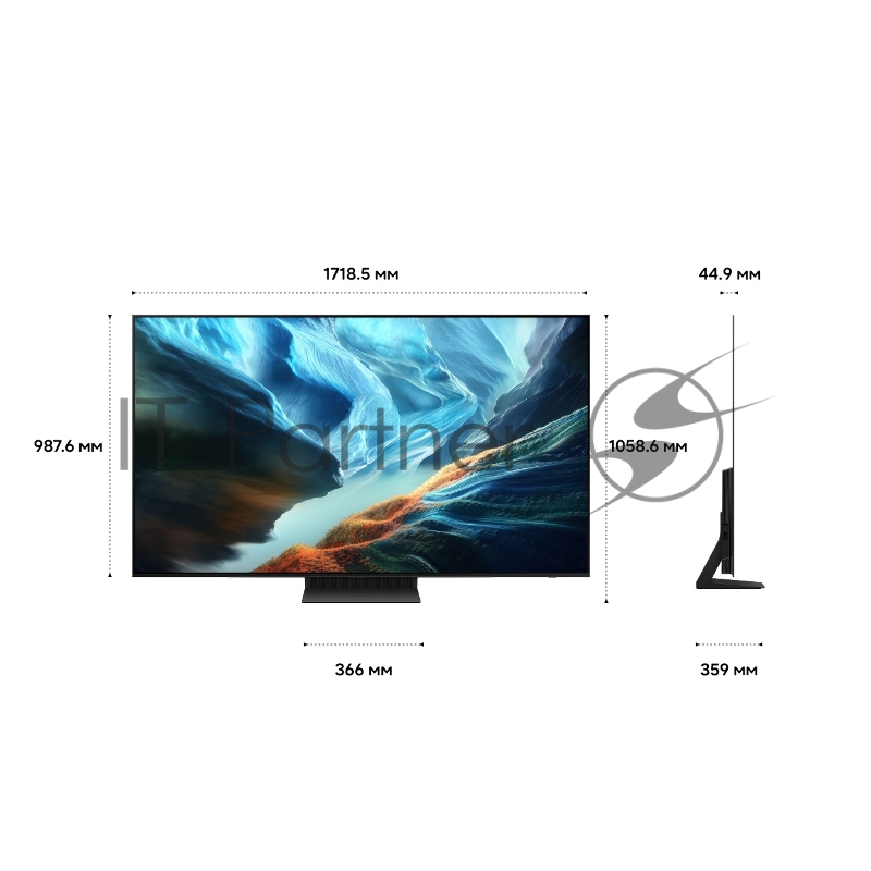 Телевизор OLED Samsung 77 QE77S90HAUXPY Series 9 черный графит 4K Ultra HD 120Hz DVB-T2 DVB-C DVB-S2 USB WiFi Smart TV