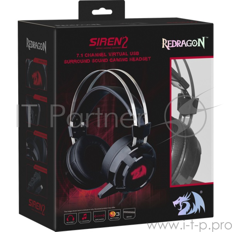 Наушники Defender Siren 2 объемный звук 7.1, кабель 2 м Redragon 74830